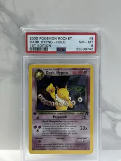 2000 Pokemon Dark Hypno #9 Holo English 1st First Edition Rocket PSA 8 NM-M - Image 1