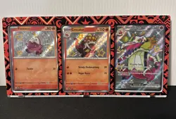 Pokemon Promo Shiny Skeledirge Crocalor Fuecoco in Display SVP 079/080/081 - Image 1