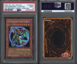 PSA 9 Mint 2004 Chaos Emperor Dragon IOC-AE000 Secret Rare 1st ED YuGiOh English - Image 3