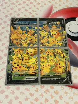 Pikachu V-Union Pokemon 4 Cards Set 025 026 027 028 NM - Image 1