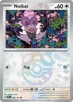 Noibat (Master Ball Pattern) Common Holo PRE 090/131 NM Pokemon TCG - Image 1