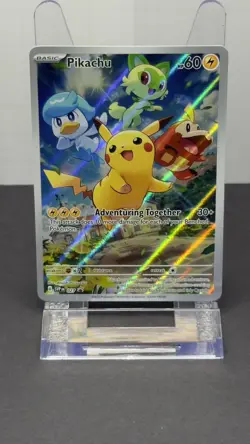 Pokemon Pikachu Promo Holo SVP: Scarlet & Violet 027 (PSA 10 CONTENDER) - Image 2