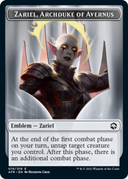 Emblem - Zariel, Archduke of Avernus Light Play, English Magic the Gathering MTG - Image 1