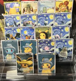 24 HR FREE SHIPPING Pokemon Pikachu Starry Night Van Gogh Set (Fan Art) OBO - Image 1