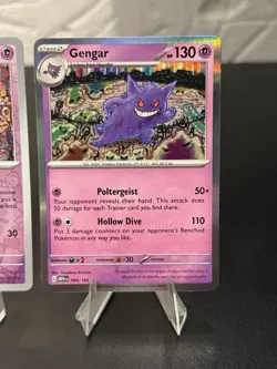 Pokemon 151 Gastly 092/165 Haunter 093/165 Gengar 094/165 Reverse Holo Art Set - Image 4