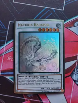 Yugioh Naturia Barkion GLD5-EN033 Ghost Gold Rare Limited Edition NM - Image 1