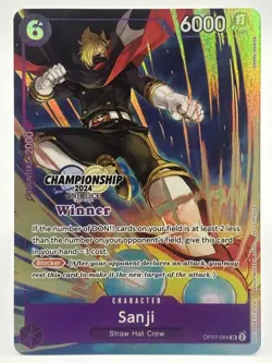 Sanji OP07-064 EN ONE PIECE TCG 2024 Championship WINNER-NM - Image 1
