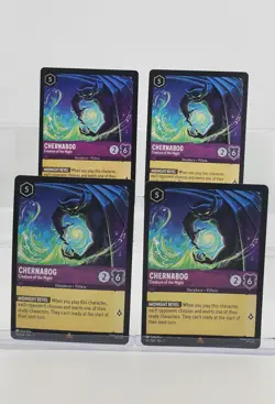 Disney Lorcana Chernabog Creature of the Night 50/204 Archazia's Island R 4Cards - Image 1