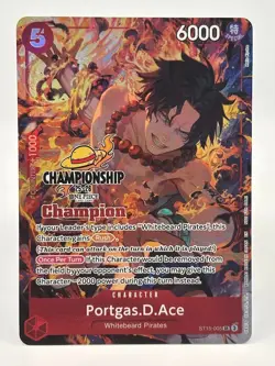 Portgas D. Ace ST15-005 EN ONE PIECE TCG 25-26 CS Champion-NM - Image 1
