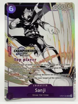 Sanji OP07-064 EN ONE PIECE TCG 2024 CS TopPlayer Monochrome-NM - Image 1