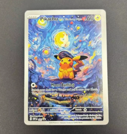 Pokemon Pikachu Starry Night Van Gogh Beautiful Moon ACG Star Trading Card - NM - Image 1