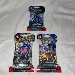 LOT OF 3 Pokemon Temporal Forces Sleeved Packs – Scarlet & Violet – Sealed - Image 1