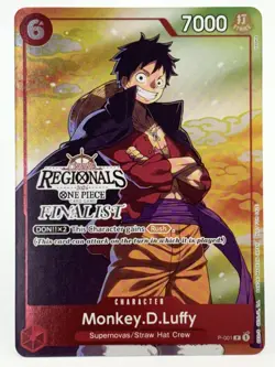 Monkey D. Luffy P-001 EN ONE PIECE TCG 2024 ONLINE REGIONALS Finalist-NM - Image 1