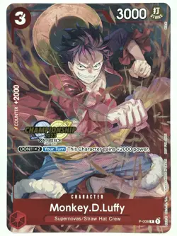 Monkey D. Luffy P-006 EN ONE PIECE TCG 2023 Championship Celebration-NM - Image 1