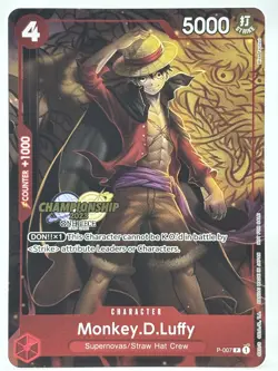 Monkey D. Luffy P-007 EN ONE PIECE TCG 2023 Championship Celebration-NM - Image 1