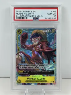 2025 ONE PIECE MONKEY D. LUFFY PSA 10 PROMOS ILLUSTRATION BOX VOL.3 #109 - Image 1