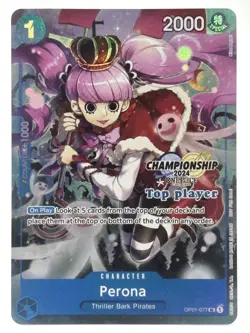 Perona OP01-077 EN ONE PIECE TCG 2024 Championship Top Player-NM - Image 1