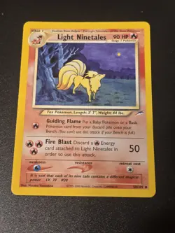 Pokemon TCG Light Ninetales Neo Destiny Card 50/105 Unlimited Uncommon NM - Image 1
