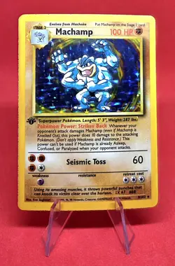 Pokemon 1st Edition 1999 - Holo - Machamp – 8/102 - Vintage - Image 1