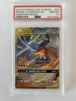 Pokemon TCG – Reshiram & Charizard GX – Unbroken Bonds 20/214 – PSA 10 GEM MINT - Image 2