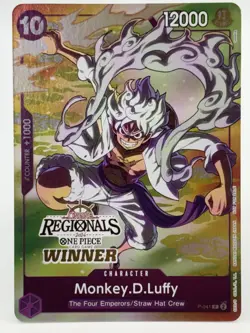 Monkey D. Luffy Gear 5 P-041 EN ONE PIECE TCG 2024 ONLINE REGIONALS WINNER-NM - Image 1