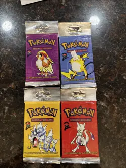 (4) Pokemon Base Set 2 Booster Packs All Arts All Weigh HeavyU Long Crimp - Image 1