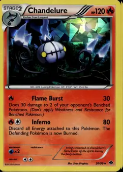 Chandelure 20/99 Cracked Ice Holo Rare BW Next Destinies Pokemon - Image 1