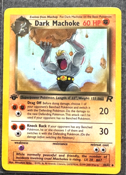 2000 Vintage Pokemon TCG Team Rocket Dark Machoke 40/82 1st Edition Rare - Image 1