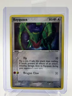Rayquaza #3 Holo Rare Swirl Pokemon 2006 POP Series 1 HP Heavily Played - Image 1