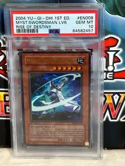 2004 Yu-Gi-Oh! Mystic Swordsman LV6 Rise of Destiny RDS-EN008 1st Edition PSA 10 - Image 1
