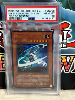 2004 Yu-Gi-Oh! Mystic Swordsman LV6 Rise of Destiny RDS-EN008 1st Edition PSA 10 - Image 2