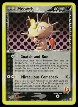 Pokemon Card - Rocket's Meowth Team Rocket Returns 46/109 Non Holo - Image 1