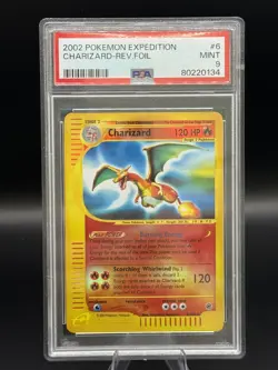 2002 Pokemon Expedition Charizard Reverse Holo 6/165 PSA 9 Mint - Image 1