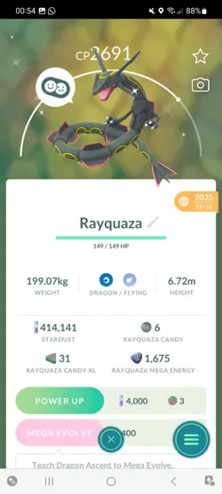Pokemon Go (Stage 43) Shiny Legendary Rayquaza ( 6 Shinys ) - Image 2