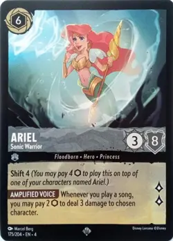 175/204 ARIEL SONIC WARRIOR URSULAS RETURN SUPER RARE DISNEY LORCANA CARD - Image 1