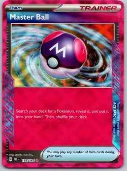 Master Ball 153/162 Holo Ace Spec Rare Temporal Forces Pokemon Card 2024 NM - Image 1
