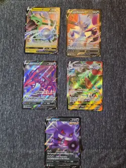 Pokemon TCG Full Art Foil Card Lot Rayquaza VMAX Gengar Eternatus Sneasler - Image 1
