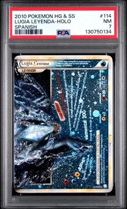 2010 POKEMON HEARTGOLD & SOULSILVER SPANISH #114 LUGIA LEYENDA-HOLO PSA 7 - Image 1
