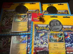x6 Pokemon TCG Scarlet & Violet + Paldea Evolved Blister Pack Pawmot - Sealed - Image 1
