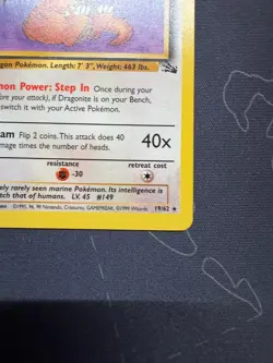 Dragonite 19/62 Fossil Regular Pokemon TCG - EX-NM - Image 5