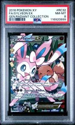 2016 Sylveon Ex Full Art RC32/RC32 Generations Radiant Collection Pokemon PSA 8 - Image 1