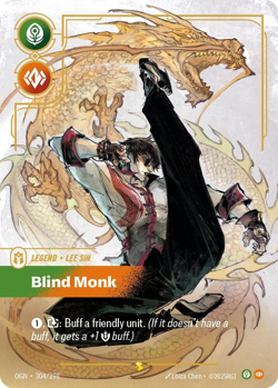 Riftbound Lee Sin Blind Monk (Overnumbered) NM Foil Origins - Image 1
