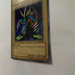 Tri-Horned Dragon LOB-000 Secret Rare Heavy Foil Bleed 🩸 Misprint - Image 3