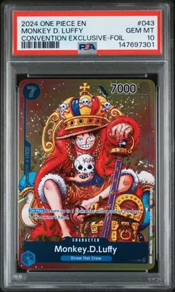 2024 ONE PIECE PROMOS CONVENTION EXCLUSIVE-FOIL #043 MONKEY D. LUFFY PSA 10 - Image 1