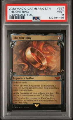 2023 MTG LTR The One Ring #697 (M) Showcase Scrolls Lord Of The Rings PSA 9 FOIL - Image 1