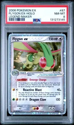 2006 POKEMON EX LEGEND MAKER #87 FLYGON EX-HOLO LEGEND MAKER PSA 8 - Image 1