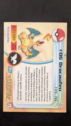 CARTE POKEMON TOPPS #06 DRACAUFEU / FR NM - Image 2