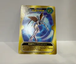 Zephyrmon DT-74 Hybrid Gold Foil Digimon D-Tector Card 2002 Bandai - Image 3