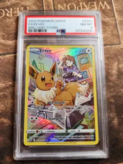 2022 POKEMON SWORD & SHIELD BRILLIANT STARS #TG11 FULL ART EEVEE PSA 8 - Image 1