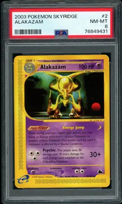 2003 Pokemon Skyridge Alakazam #2 PSA 8 NM-MINT - Image 1